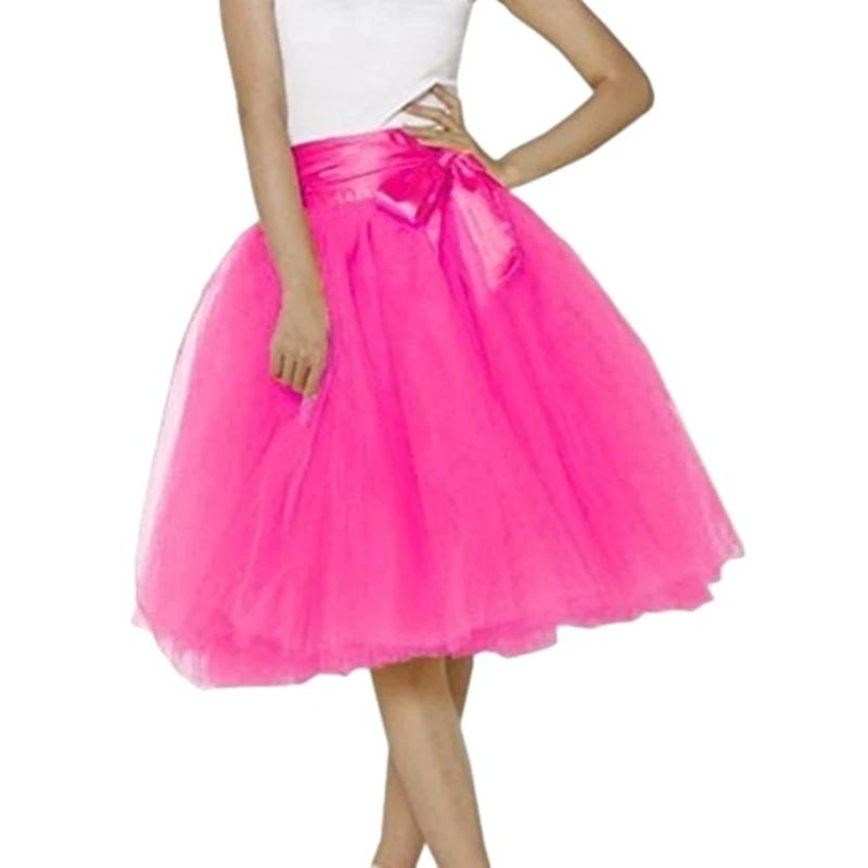  Ƽ ̵ Tulle ĿƮ  ߷ 7 ̾ ޽  a  ǫ ĿƮ Pleated Petticoat Prom Party Costume